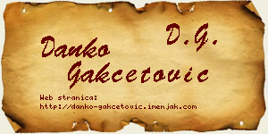 Danko Gakčetović vizit kartica